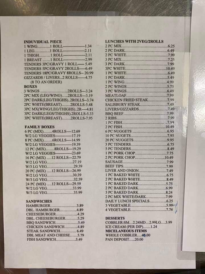 Granny's Fried Chicken - Seagoville, TX menu_pic