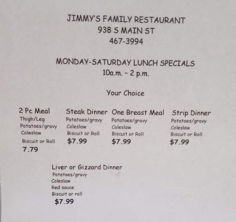 Jimmy's Family Restaurant - Malvern, AR