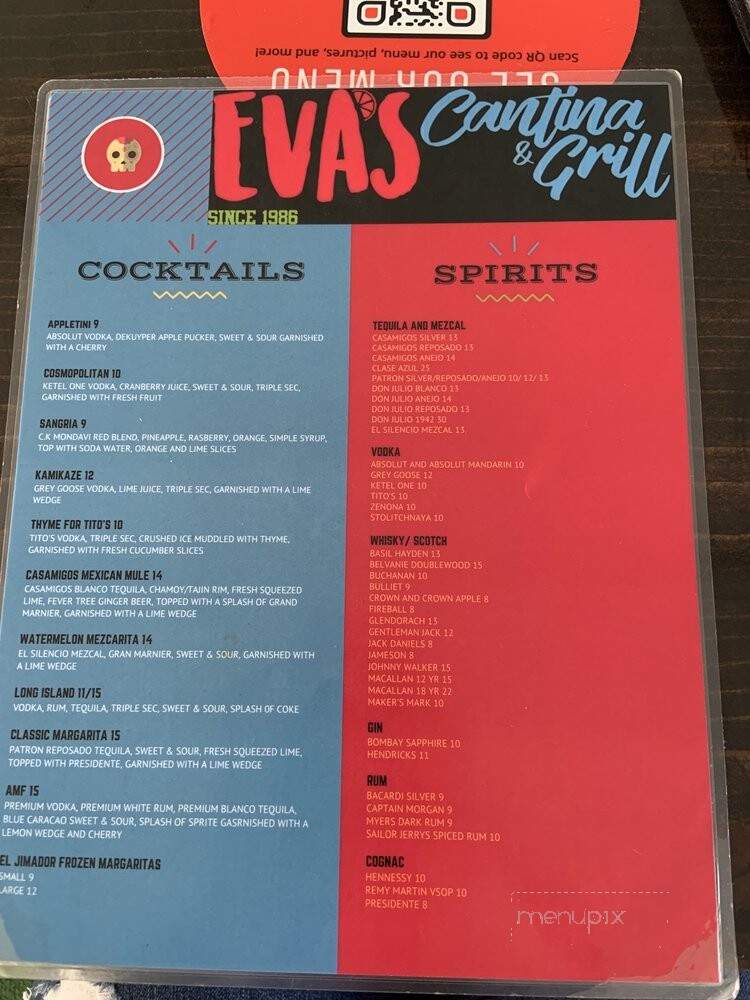 Eva's Cantina & Grill - Salinas, CA menu_pic