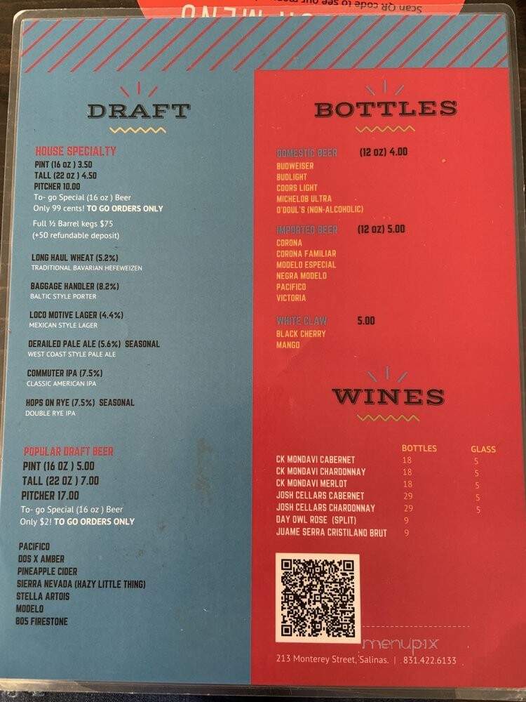 Eva's Cantina & Grill - Salinas, CA menu_pic
