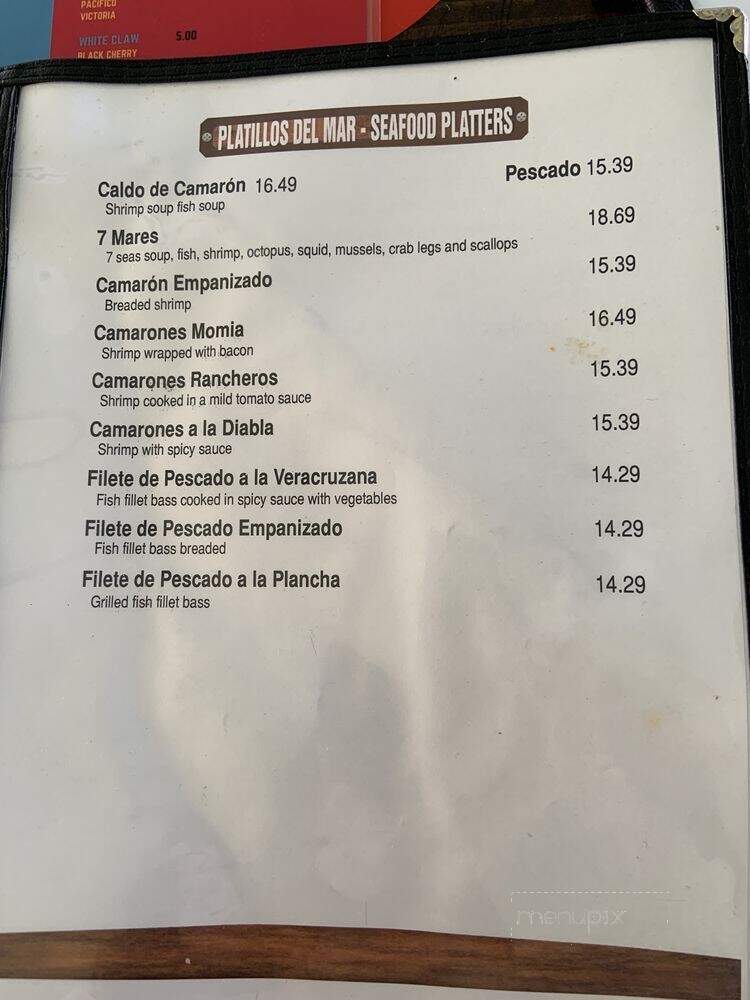 Eva's Cantina & Grill - Salinas, CA menu_pic