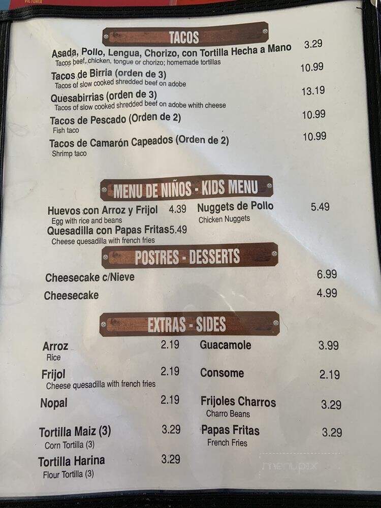 Eva's Cantina & Grill - Salinas, CA menu_pic