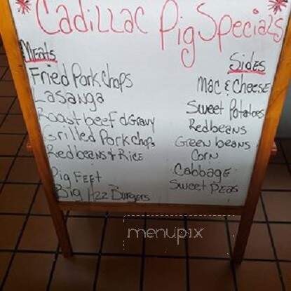 Cadillac Pig - Hattiesburg, MS menu_pic