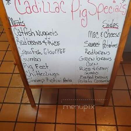 Cadillac Pig - Hattiesburg, MS menu_pic