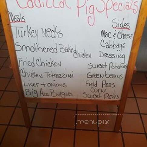 Cadillac Pig - Hattiesburg, MS menu_pic