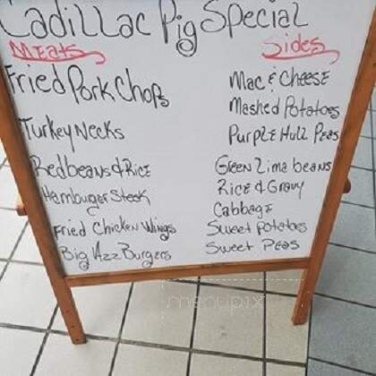 Cadillac Pig - Hattiesburg, MS menu_pic
