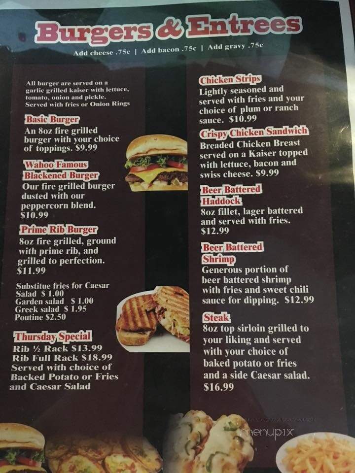 Wahoo Cafe - Trenton, ON menu_pic