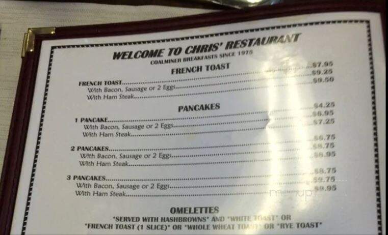 Chris' Restaurant - Crowsnest Pass, AB menu_pic