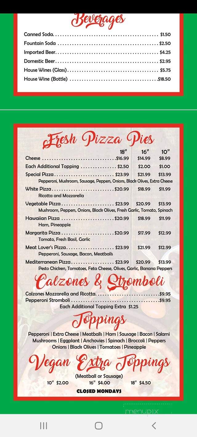 My Cousin Vinny's - Ormond Beach, FL menu_pic