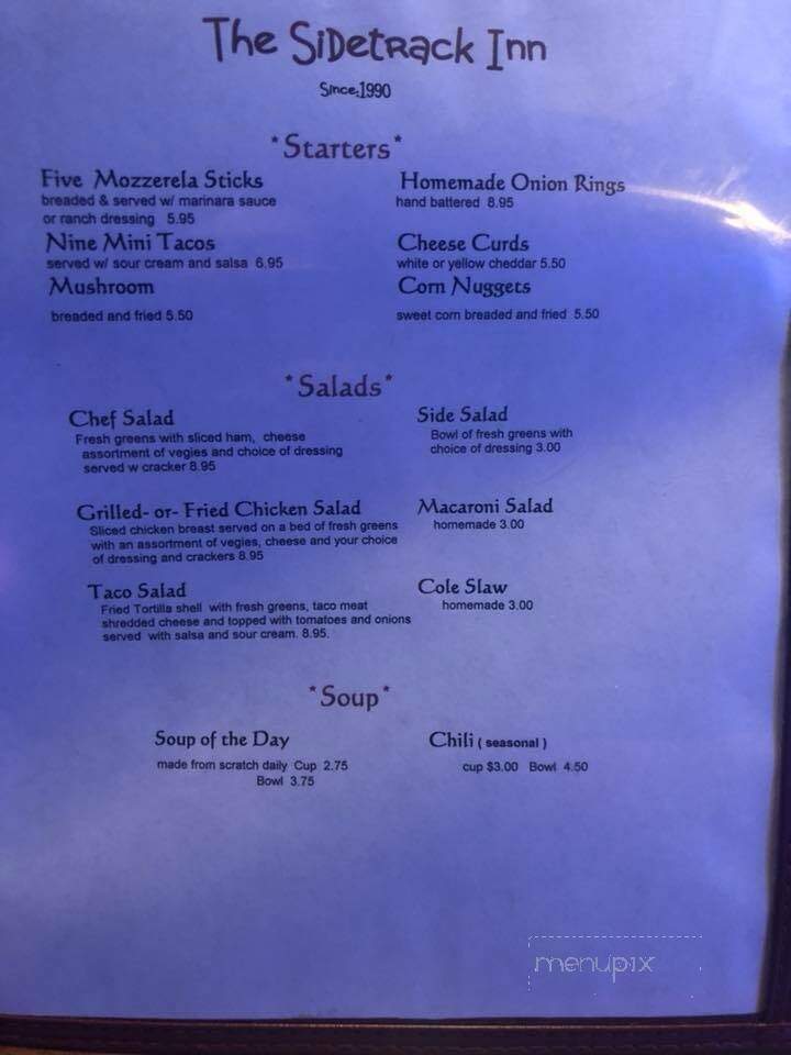 Sidetrack Inn - Apple River, IL menu_pic