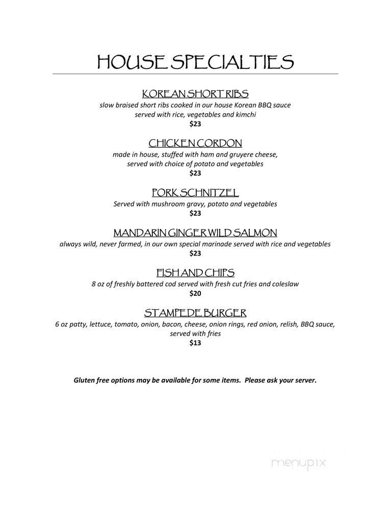 The Point Restaurant - Williams Lake, BC menu_pic