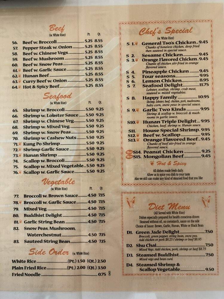 China Garden Restaurant - Troy, PA menu_pic