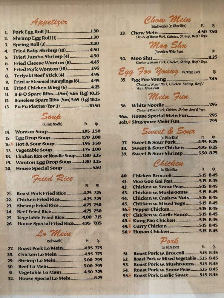 China Garden Restaurant - Troy, PA menu_pic