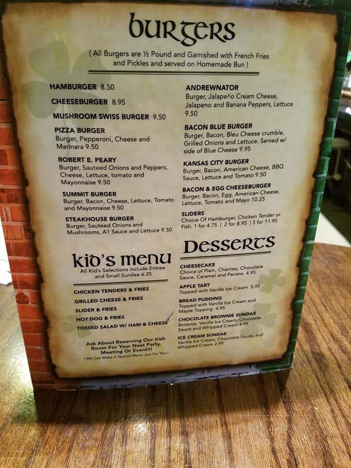 P J's Tavern - Cresson, PA menu_pic