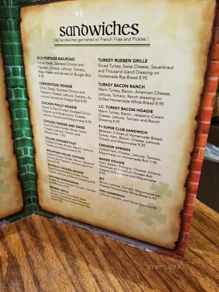 P J's Tavern - Cresson, PA menu_pic