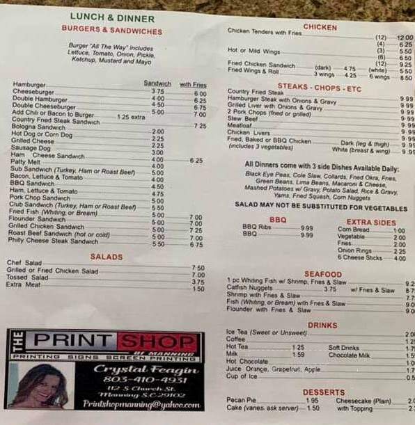J & E Superette - Manning, SC menu_pic