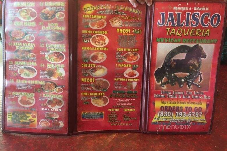 Jalisco Taqueria Mexican - Floresville, TX menu_pic