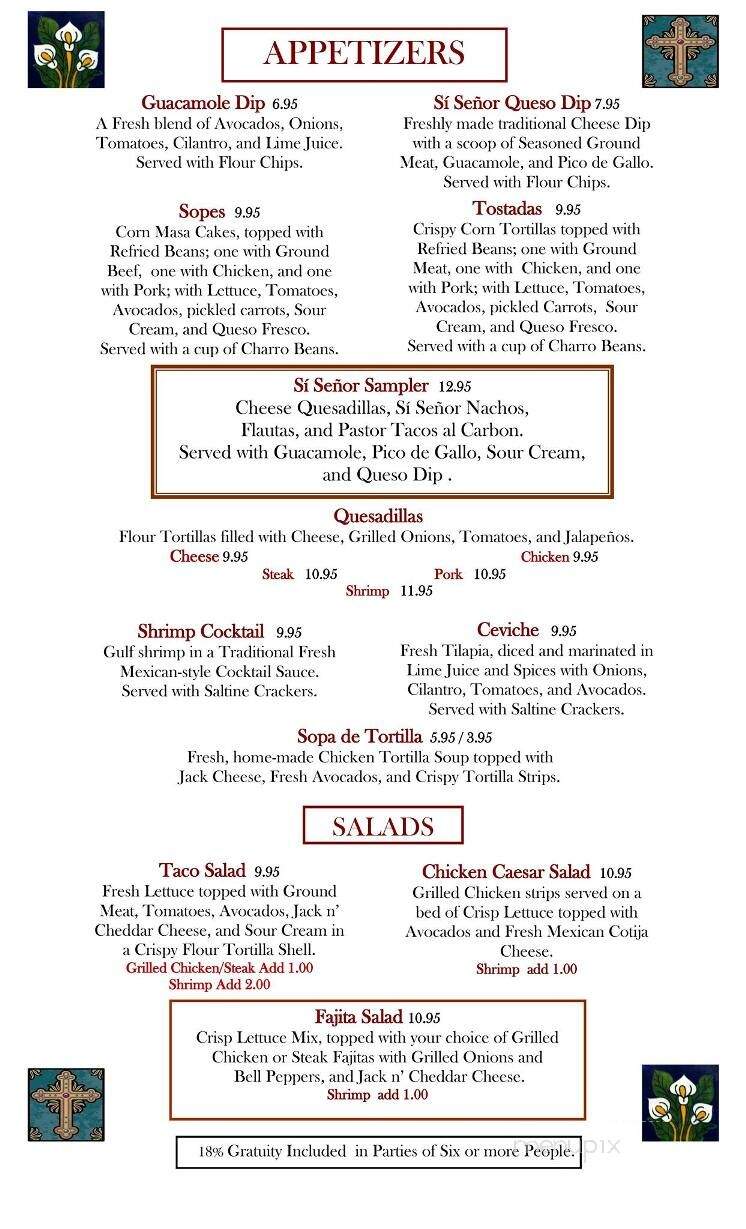 Si Senor - Morgan City, LA menu_pic