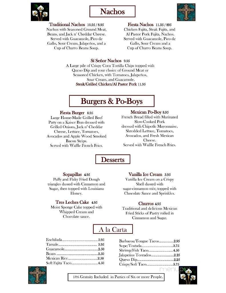 Si Senor - Morgan City, LA menu_pic
