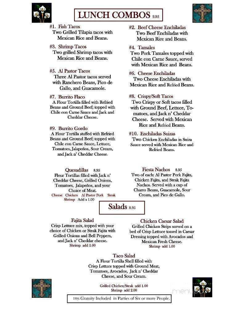 Si Senor - Morgan City, LA menu_pic