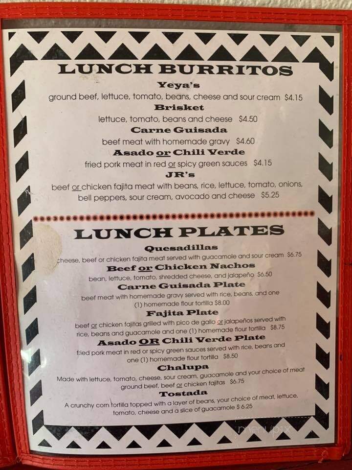 Mireya's Burrito Express - Seminole, TX menu_pic