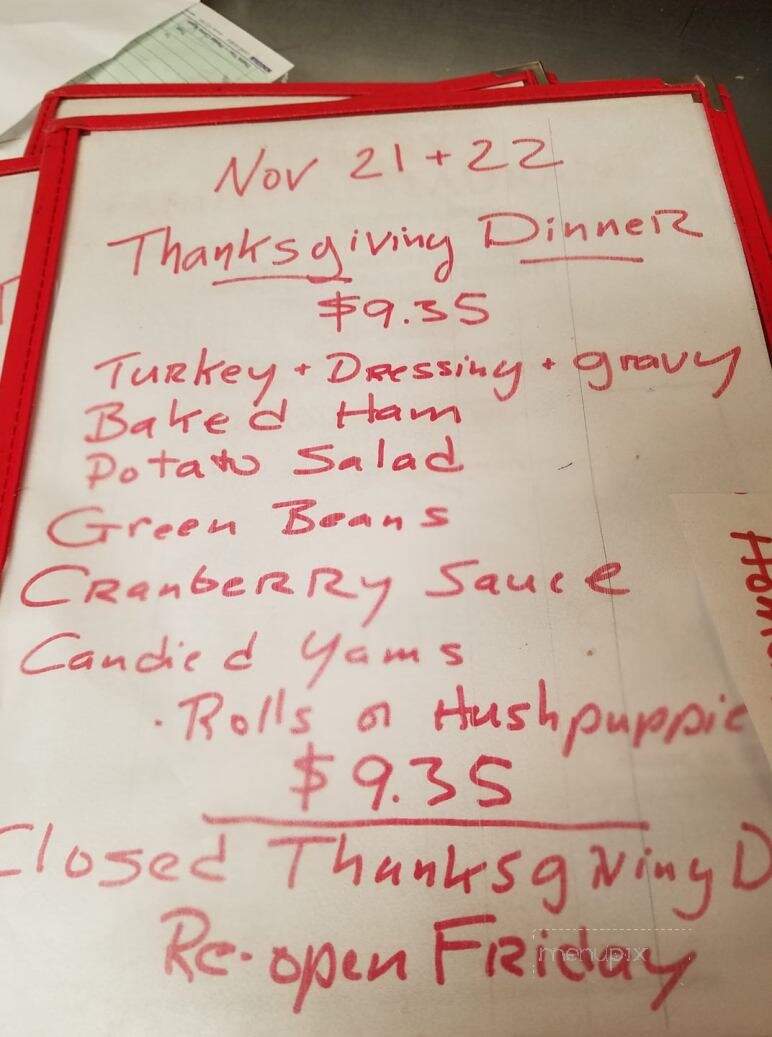 Sherry's Family Restaurant - Star, NC menu_pic