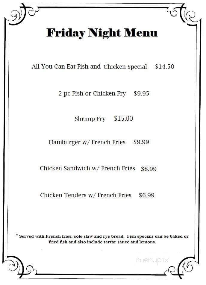 Blue Heron - Big Bend, WI menu_pic