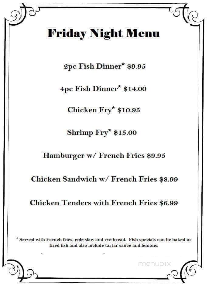 Blue Heron - Big Bend, WI menu_pic