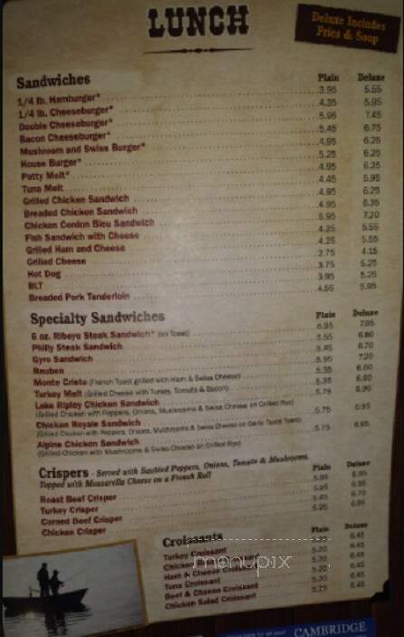 Lake Ripley Family Restaurant - Cambridge, WI menu_pic