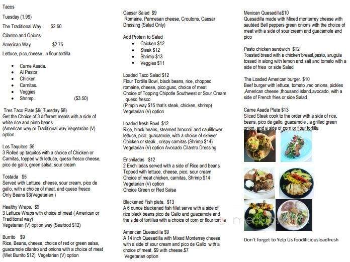 La Tiznada - Irvine, CA menu_pic