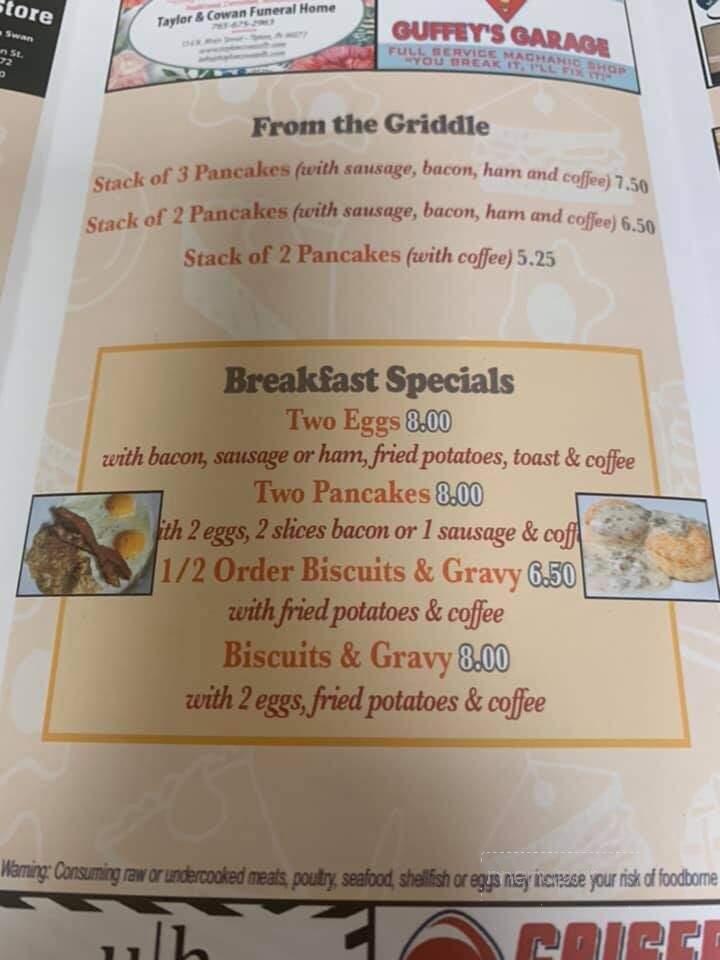 Faye's Northside Restaurant - Tipton, IN menu_pic