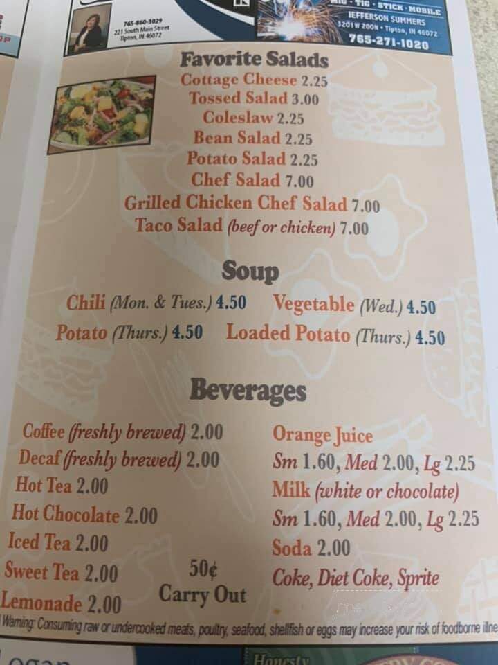 Faye's Northside Restaurant - Tipton, IN menu_pic