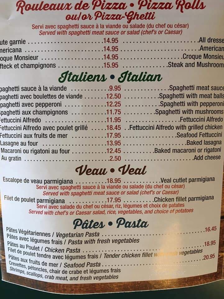 Freskos Restaurant - L'Orignal, ON menu_pic