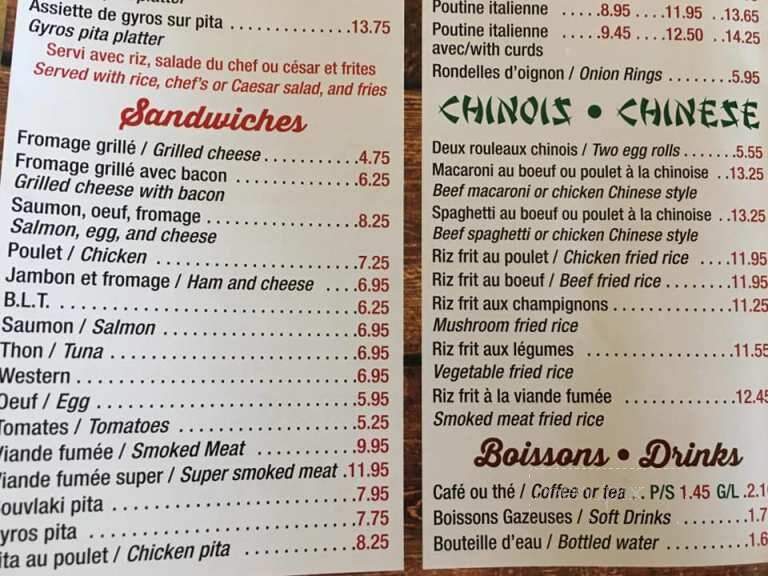Freskos Restaurant - L'Orignal, ON menu_pic