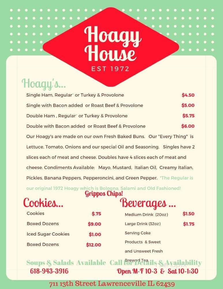 Hoagy House - Lawrenceville, IL menu_pic