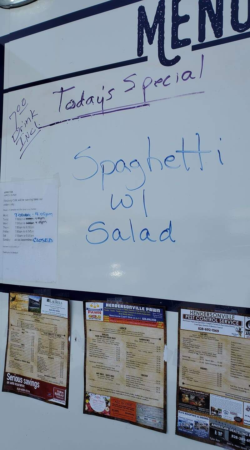 Mustang Cafe - Hendersonville, NC menu_pic