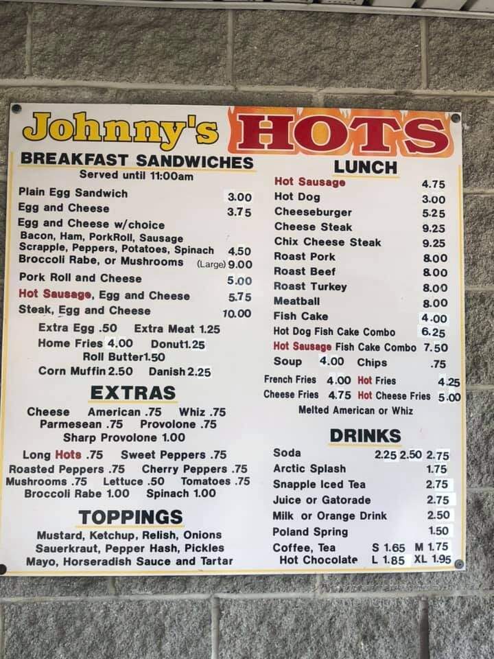 Johnny's Hots - Philadelphia, PA menu_pic