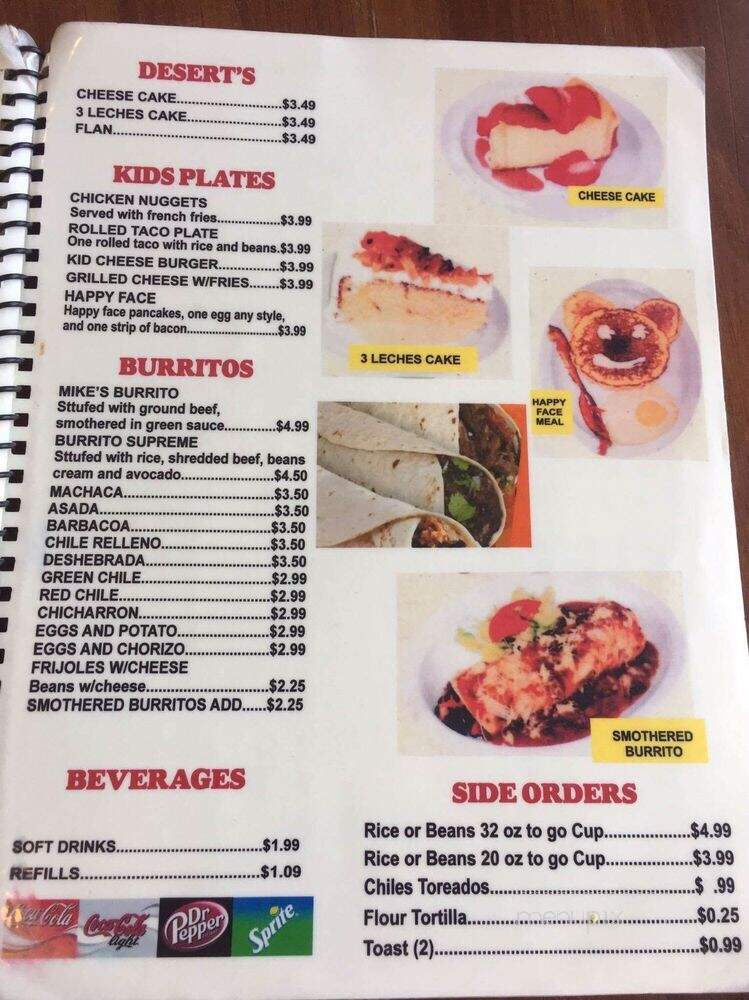 Rose Garden Restaurant - Anthony, TX menu_pic