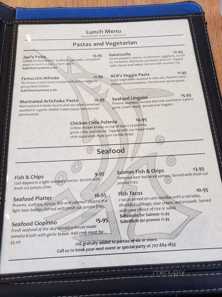 Cove Azul Bar & Grill - Gualala, CA menu_pic