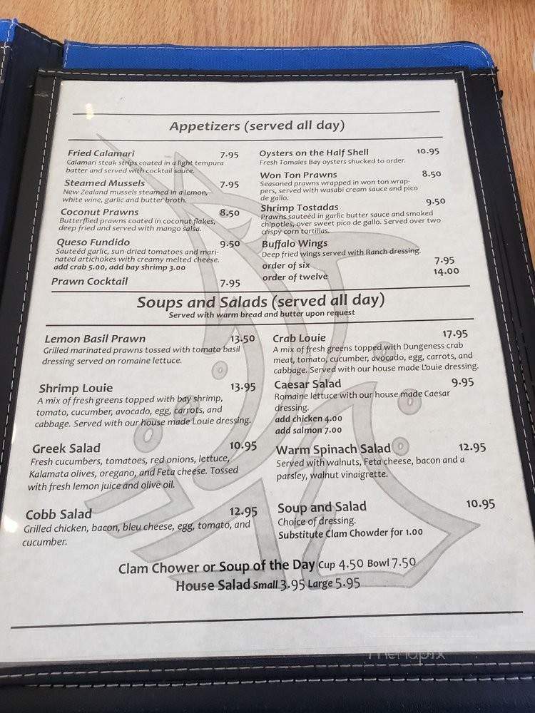 Cove Azul Bar & Grill - Gualala, CA menu_pic