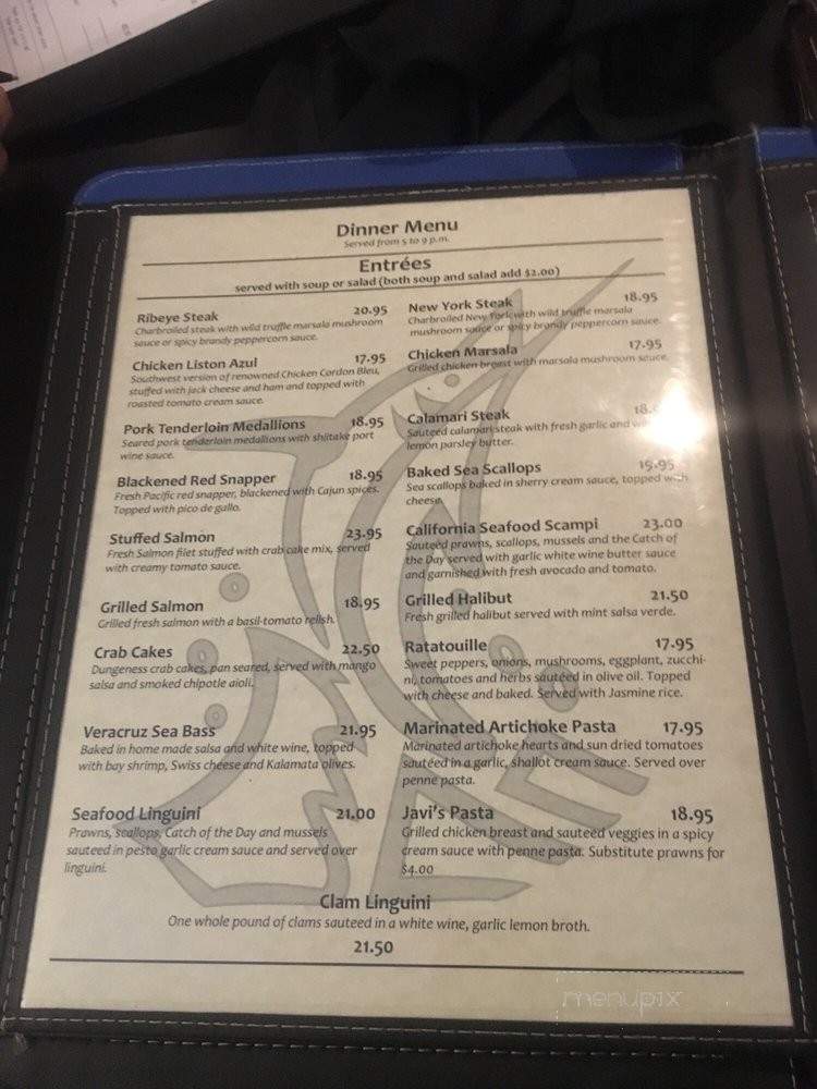 Cove Azul Bar & Grill - Gualala, CA menu_pic