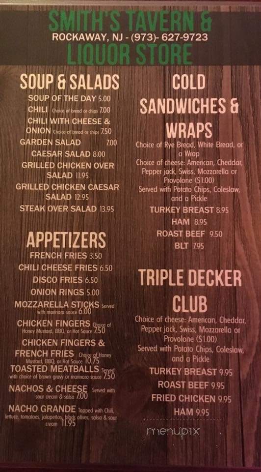 Smith's Tavern - Rockaway, NJ menu_pic