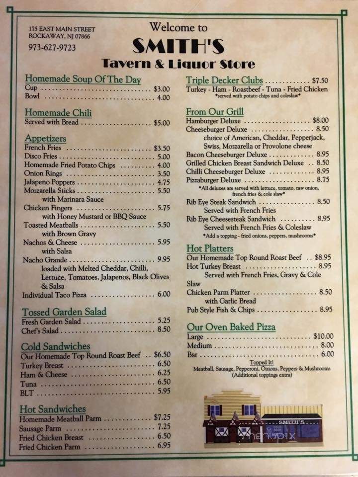 Smith's Tavern - Rockaway, NJ menu_pic