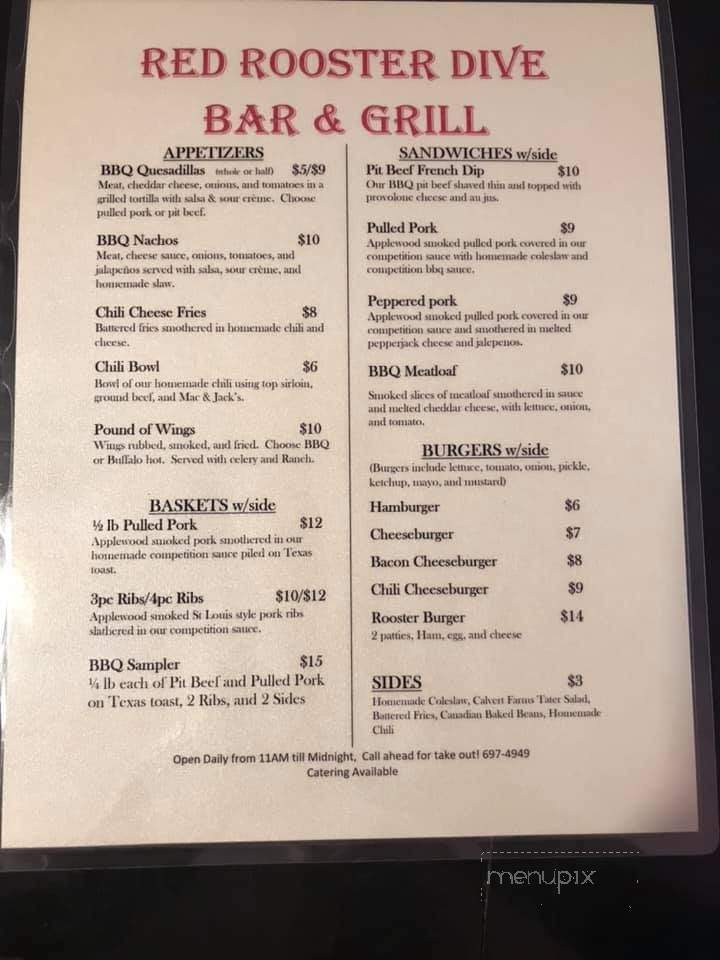 Red Rooster Bar & Grill - Selah, WA menu_pic