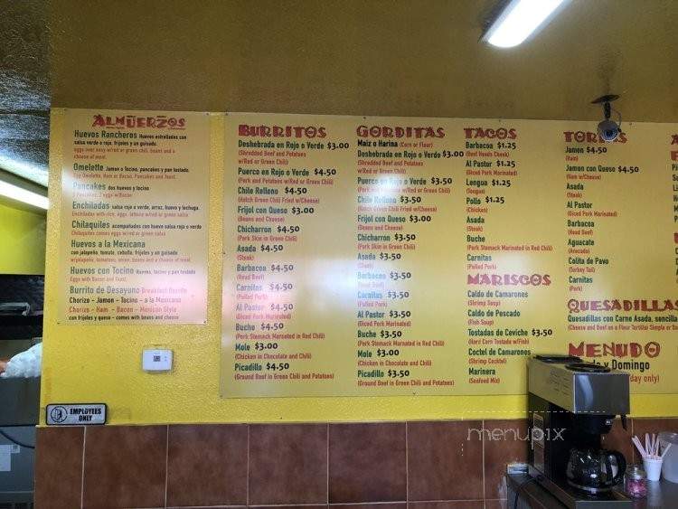 El Paisa - Albuquerque, NM menu_pic
