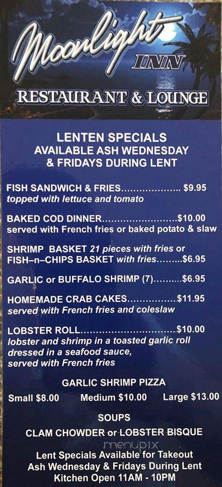 Moonlight Inn - Vandergrift, PA menu_pic
