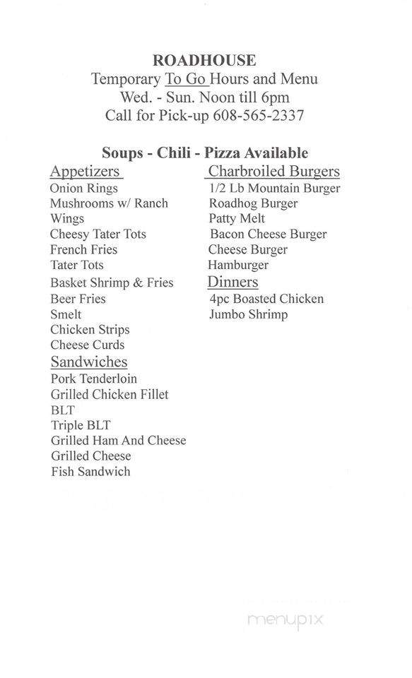 Roadhouse - Necedah, WI menu_pic