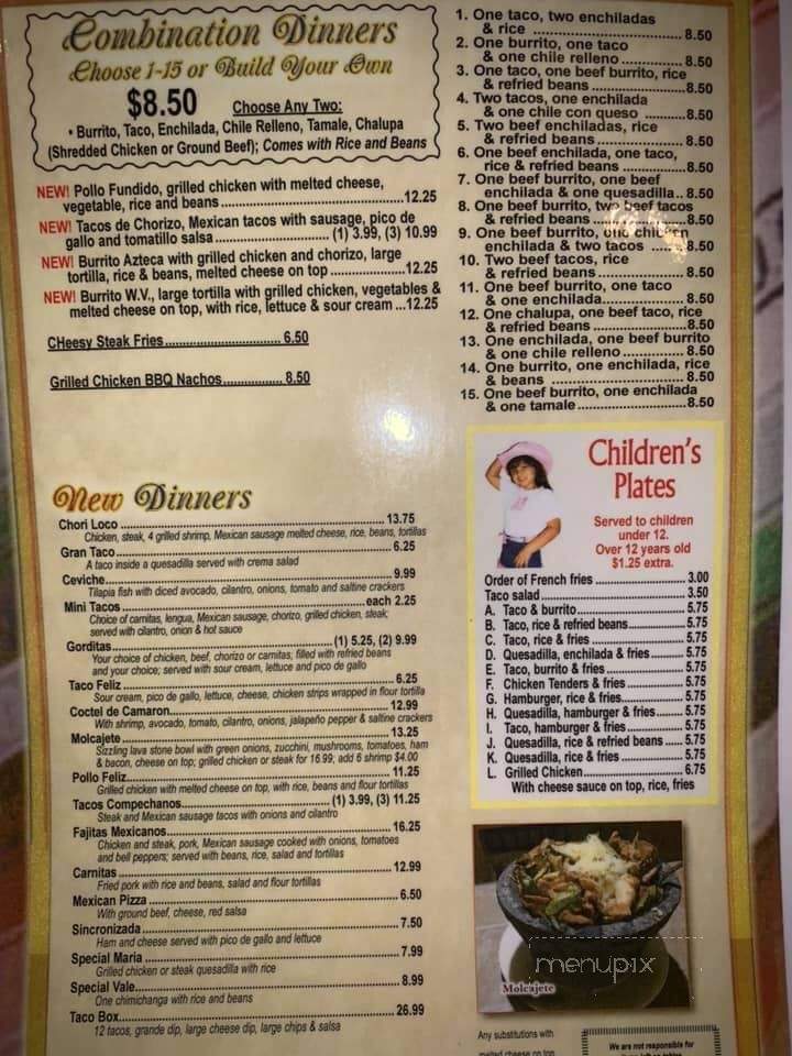 Rio Grande - Hurricane, WV menu_pic