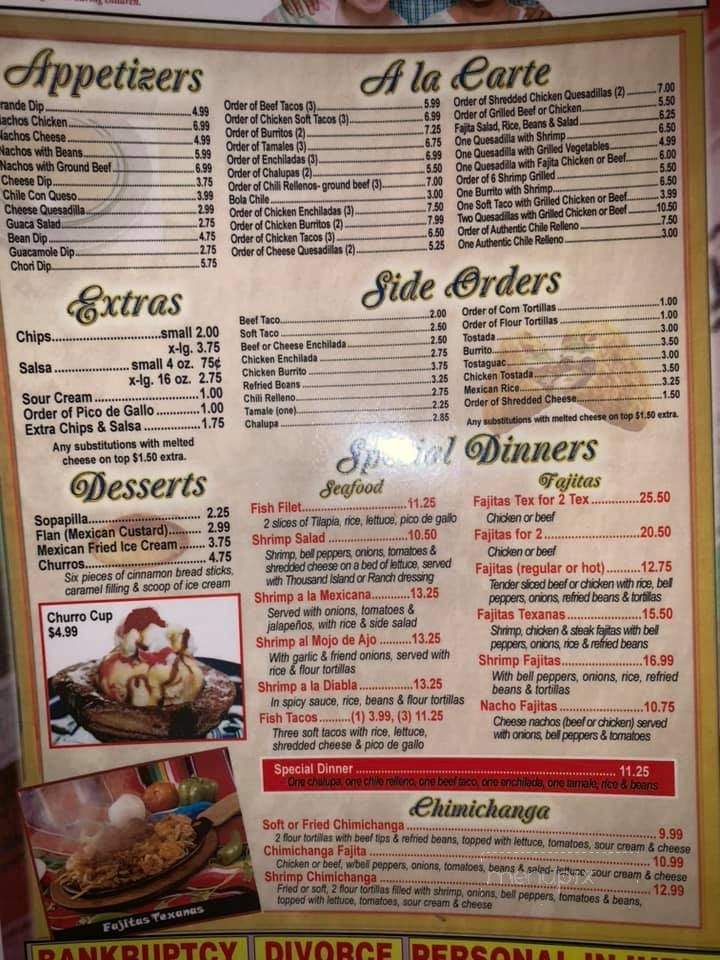 Rio Grande - Hurricane, WV menu_pic