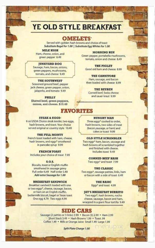 Old Style Inn - La Crosse, WI menu_pic